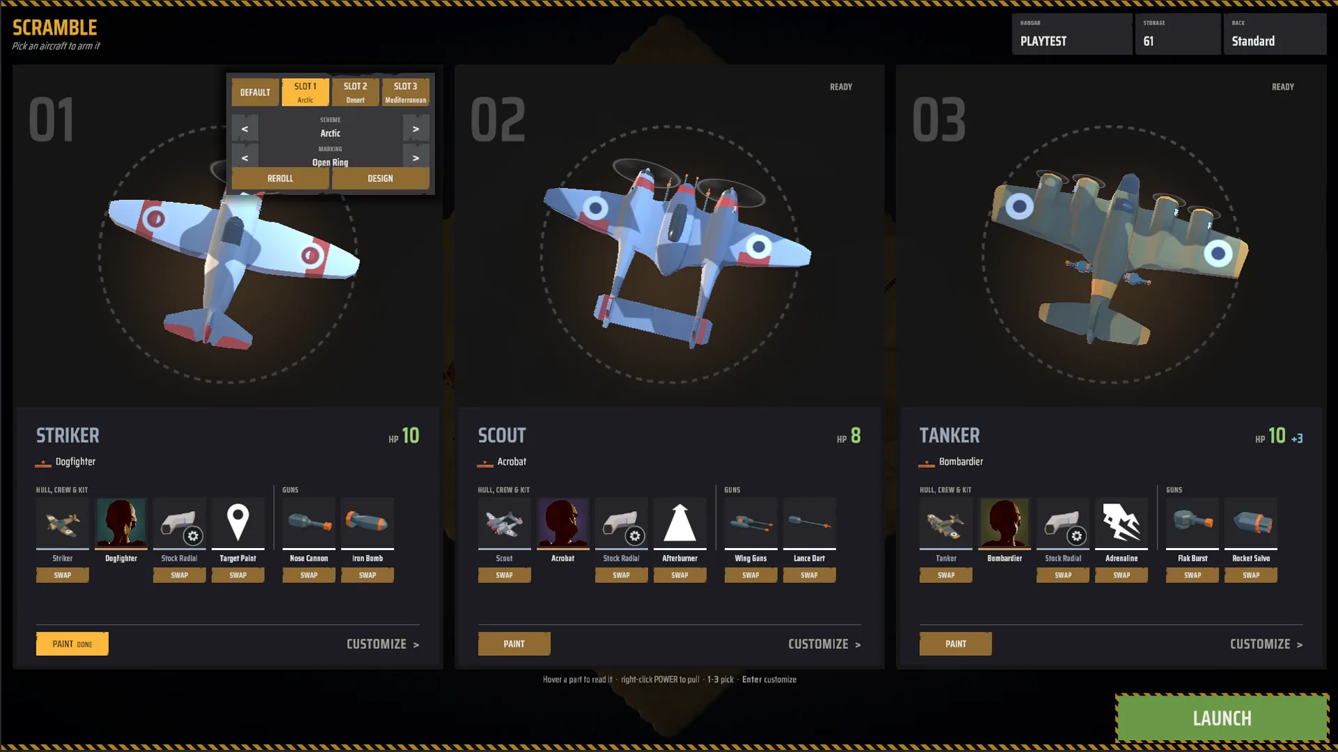 ROLL IN - the hangar, arming and painting three aircraft